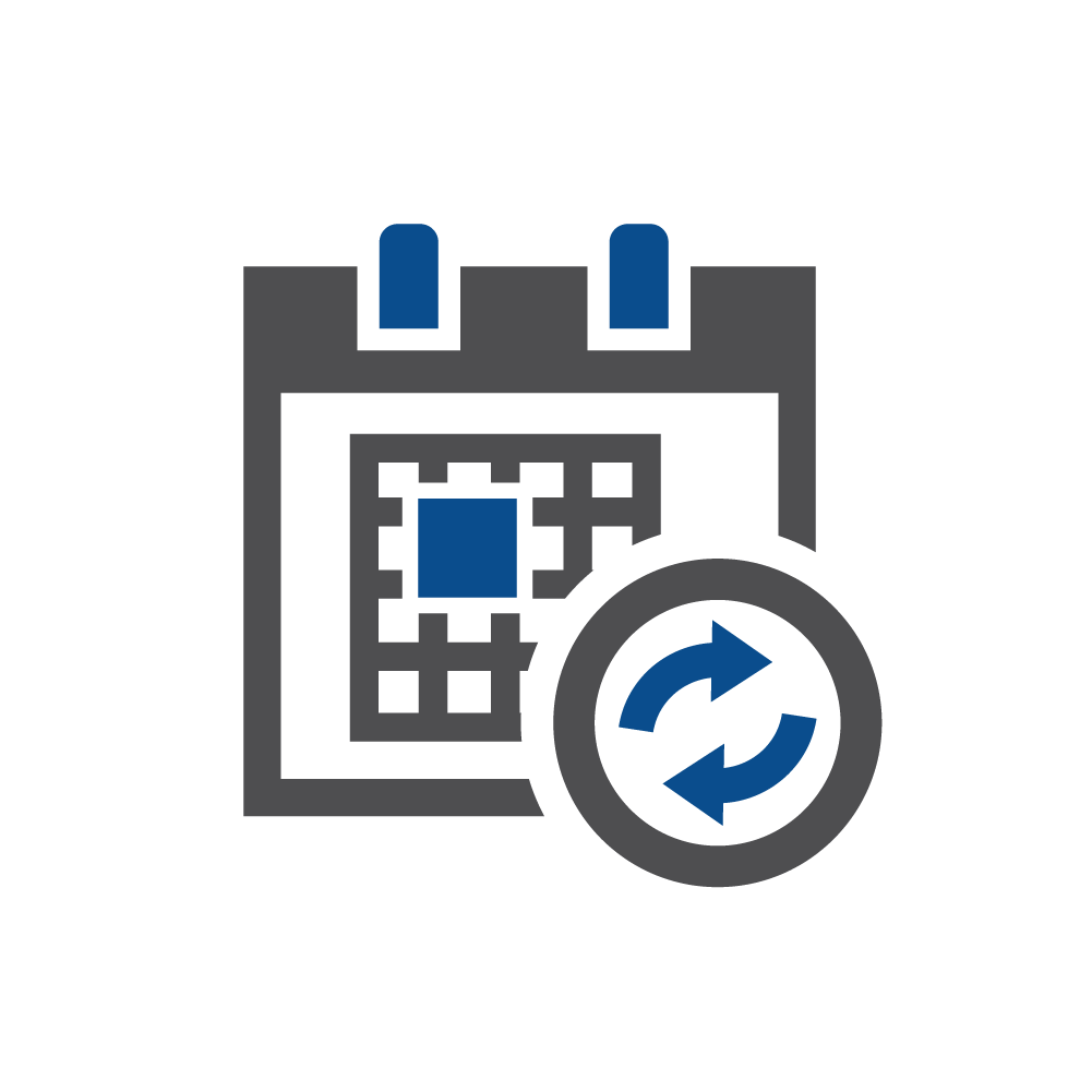 Symbol für persönlichen Zeitplan in Echtzeit